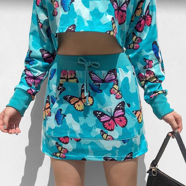 women's tracksuits casual sports y2k harajuku butterfly print suits with skirt show waist crop high kawaii mini, Gray
women's tracksuits casual sports y2k harajuku butterfly print suits with skirt show waist crop high kawaii mini, Gray