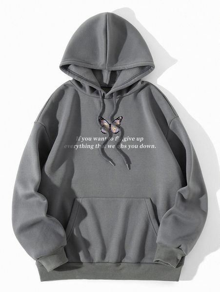 butterfly & slogan print kangaroo pocket thermal lined hoodie b2dw#, White;black
butterfly & slogan print kangaroo pocket thermal lined hoodie b2dw#, White;black