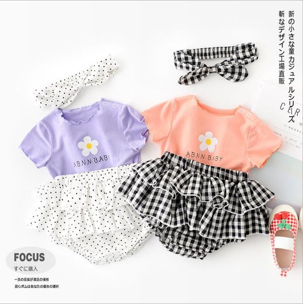 baby girl clothes flower girls shorts headband 3pcs sets short sleeve children outfits boutique baby clothing dot plaid 2 designs d5496, White
baby girl clothes flower girls shorts headband 3pcs sets short sleeve children outfits boutique baby clothing dot plaid 2 designs d5496, White