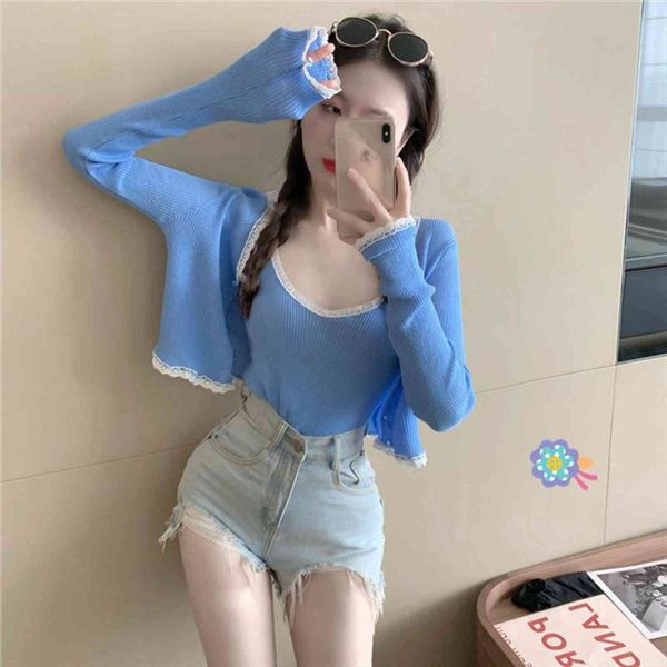 woman femme chandails knitted womens sweaters summer strappy cardigan suit two piece set pull hiver, White;black
woman femme chandails knitted womens sweaters summer strappy cardigan suit two piece set pull hiver, White;black