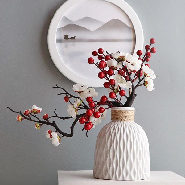 cherry red plum blossom silk artificial flowers plastic branch for wedding home diy decoration foam christmas berry fake decorative & wreath
cherry red plum blossom silk artificial flowers plastic branch for wedding home diy decoration foam christmas berry fake decorative & wreath