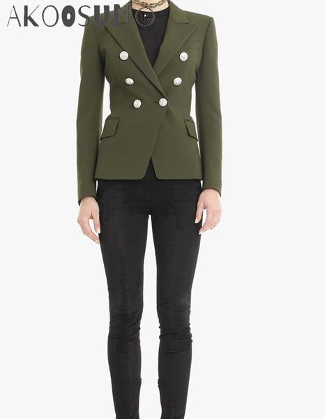 women's suits & blazers rare army green double-breasted gold buttons office lady 2021ss limited suit on sale, White;black
women's suits & blazers rare army green double-breasted gold buttons office lady 2021ss limited suit on sale, White;black