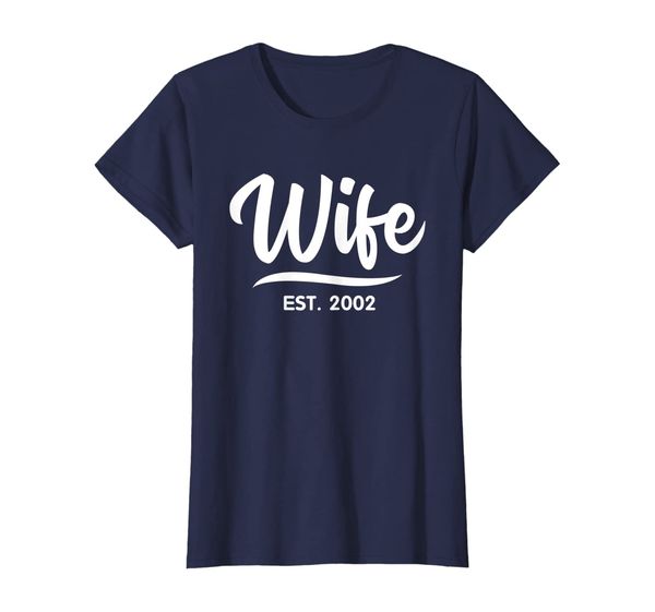 womens wife est 2002 shirt - 17th wedding anniversary gift for her, White;black
womens wife est 2002 shirt - 17th wedding anniversary gift for her, White;black