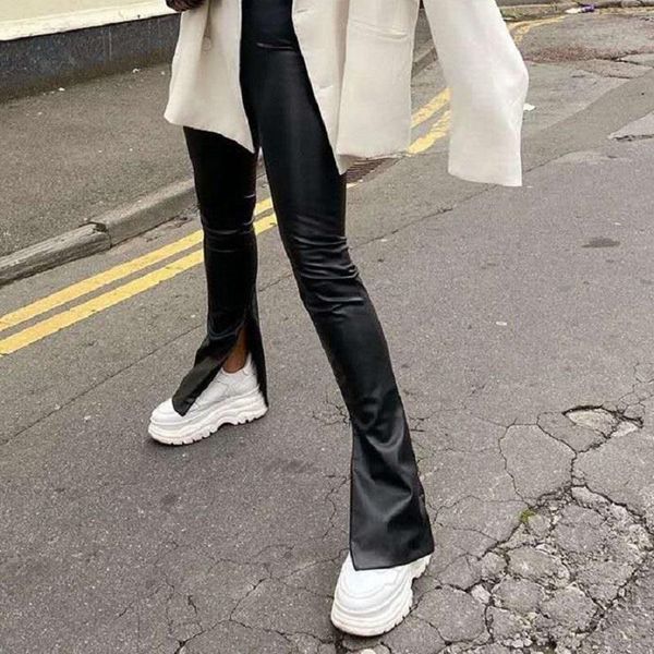 black leather pants pu women fashion 2021 split autumn summer trousers high waist zip ladies pencil slim long design pant women's & cap, Black;white
black leather pants pu women fashion 2021 split autumn summer trousers high waist zip ladies pencil slim long design pant women's & cap, Black;white