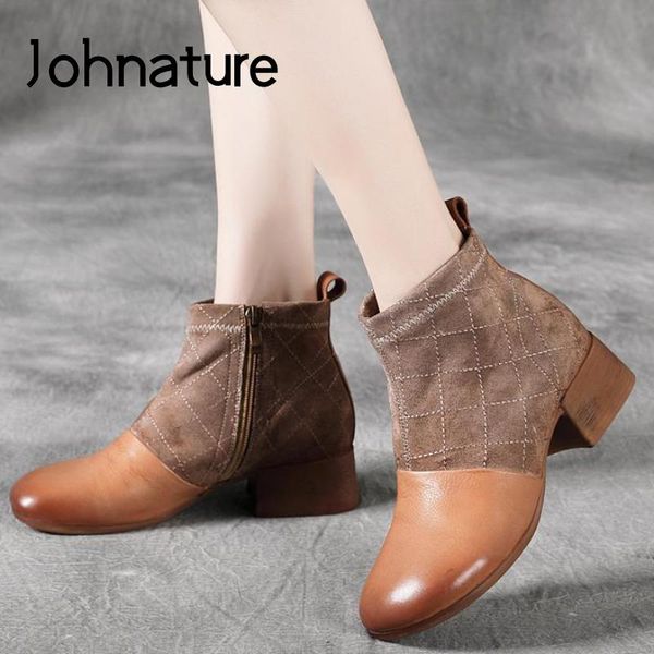 boots johnature women shoes platform 2021 genuine leather zip round toe mixed colors sewing leisure concise ladies, Black
boots johnature women shoes platform 2021 genuine leather zip round toe mixed colors sewing leisure concise ladies, Black
