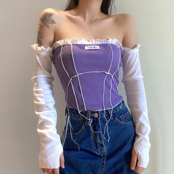 women's t-shirt purple tshirt women fashion sleeve design 2021 summer short tees t shirts female hg124, White
women's t-shirt purple tshirt women fashion sleeve design 2021 summer short tees t shirts female hg124, White