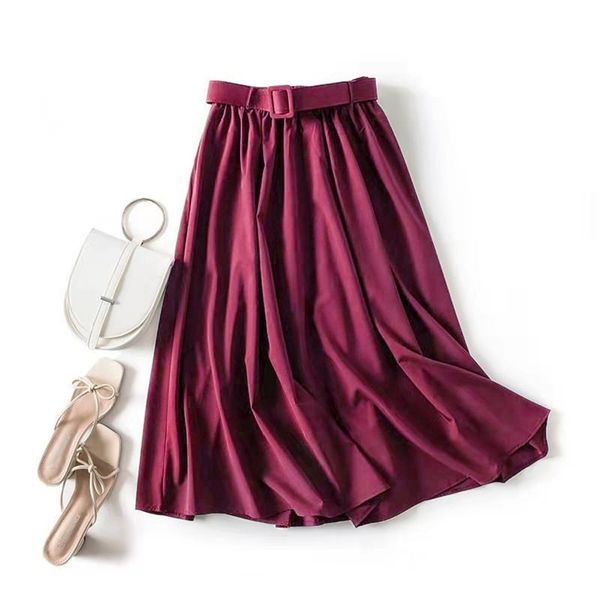 tigena elegant long for women with belt summer korean fashion solid a line elastic high waist pleated skirt female, Black;gray
tigena elegant long for women with belt summer korean fashion solid a line elastic high waist pleated skirt female, Black;gray