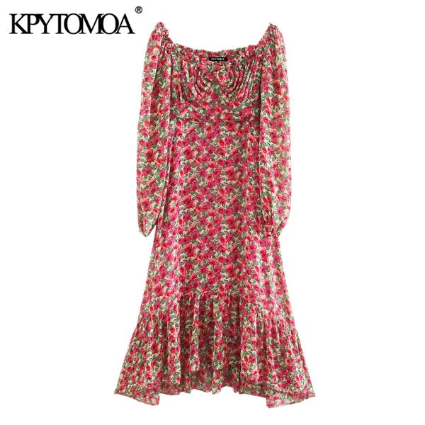 women chic fashion floral print ruffled midi dress vintage puff sleeve side zipper with lining female dresses 210416, Black;gray
women chic fashion floral print ruffled midi dress vintage puff sleeve side zipper with lining female dresses 210416, Black;gray