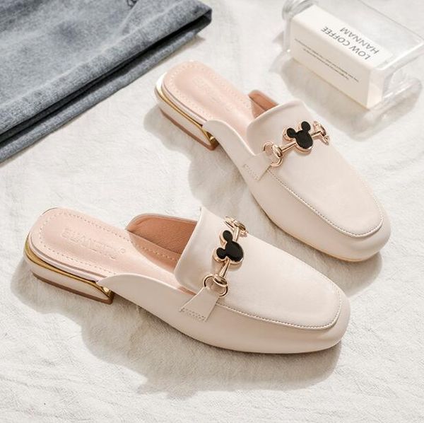 women flat heel lazy slippers loafers fashion horsebit square toes internet celebrity outdoors slippers 3 cm heel for women new style, Black
women flat heel lazy slippers loafers fashion horsebit square toes internet celebrity outdoors slippers 3 cm heel for women new style, Black