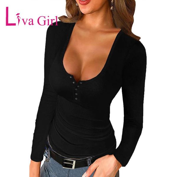 women's t-shirt liva girl woman casual u neck button knit long sleeve 2021 spring autumn plus size ladies solid slim pullover femme t-s, White
women's t-shirt liva girl woman casual u neck button knit long sleeve 2021 spring autumn plus size ladies solid slim pullover femme t-s, White