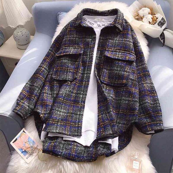 women's blouses & shirts female plaid shirt releases retro jacket korean style mid-length casual batwing blousewomen blouse 3to9, White
women's blouses & shirts female plaid shirt releases retro jacket korean style mid-length casual batwing blousewomen blouse 3to9, White