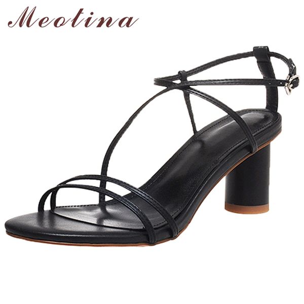 meotina genuine leather sandals square toe cross strap high heel sandals summer round heel ladies footwear black white 210520
meotina genuine leather sandals square toe cross strap high heel sandals summer round heel ladies footwear black white 210520