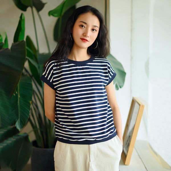 johnature women striped t-shirts cotton korean style o-neck short sleeve soft casual clothes summer women tshirts 210521, White
johnature women striped t-shirts cotton korean style o-neck short sleeve soft casual clothes summer women tshirts 210521, White