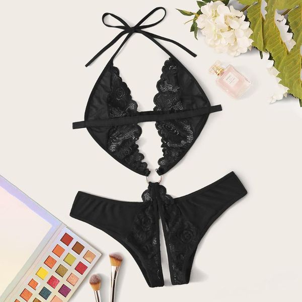 bras sets women's lingerie neck hanging bra suit solid colour hollow out lace halter string open crotch thong set, Red;black
bras sets women's lingerie neck hanging bra suit solid colour hollow out lace halter string open crotch thong set, Red;black
