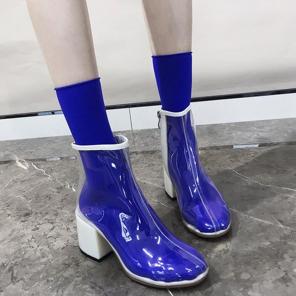 designer summer women pvc transparent shoes brand high heel hoof heels sandals girls beach short boots casual round toe pumps, Black
designer summer women pvc transparent shoes brand high heel hoof heels sandals girls beach short boots casual round toe pumps, Black