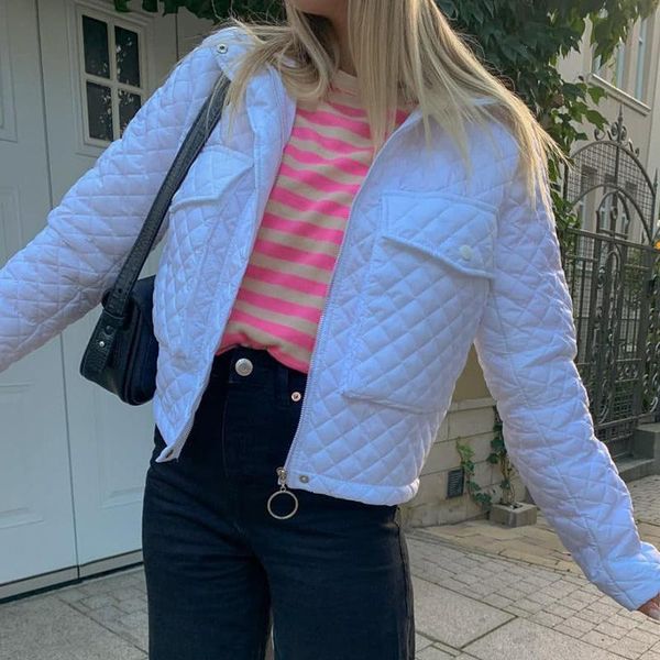 women's jackets autumn coat chic women slim fit zipper pocket press line plaid jacket fashion outerwear korean style harajuku streetwea, Black;brown
women's jackets autumn coat chic women slim fit zipper pocket press line plaid jacket fashion outerwear korean style harajuku streetwea, Black;brown