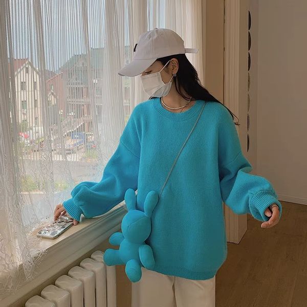 sweater knit ancient loose pullover female + bear accessories lazy wind versatile early autumn and winter bottomed, White;black
sweater knit ancient loose pullover female + bear accessories lazy wind versatile early autumn and winter bottomed, White;black