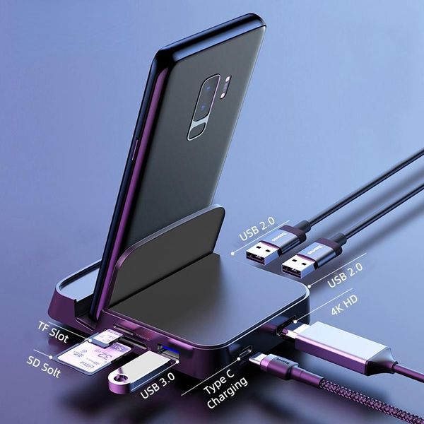 hubs 7 in 1 usb c hub phone holder type docking station for huawei p40 mate 30 s20 s9 to 3.0
hubs 7 in 1 usb c hub phone holder type docking station for huawei p40 mate 30 s20 s9 to 3.0