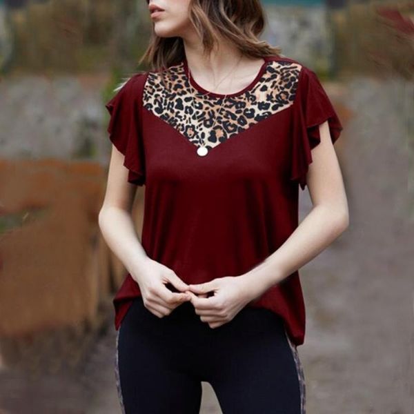 women's blouses & shirts summer fashion casual leopard print blouse o-neck loose tee female short sleeve shirt blusas femininas clo, White
women's blouses & shirts summer fashion casual leopard print blouse o-neck loose tee female short sleeve shirt blusas femininas clo, White
