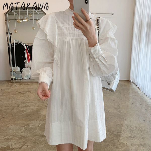 matakawa lace stitching loose short women dress korea autumn style stand collar vestidos lantern sleeve doll dresses 210513, Black;gray
matakawa lace stitching loose short women dress korea autumn style stand collar vestidos lantern sleeve doll dresses 210513, Black;gray