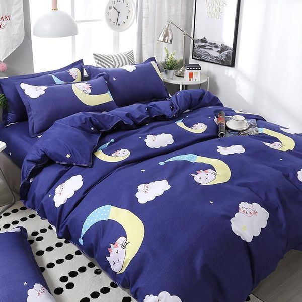 bedding sets 4pcs/set brief style blue cat moon cloud printing comfortable family set bed linings duvet cover sheet pillowcases
bedding sets 4pcs/set brief style blue cat moon cloud printing comfortable family set bed linings duvet cover sheet pillowcases