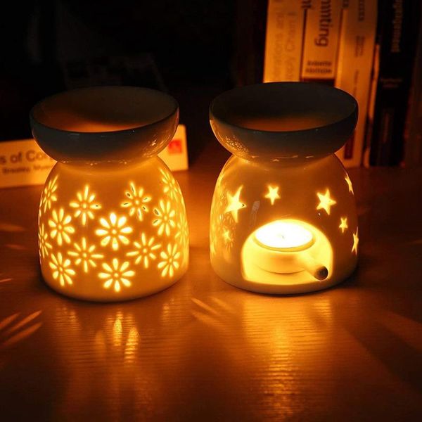european style ceramic aroma candle holder, solid color hollow carved burner with wax tray, household decoration, holiday gift fragrance lam
european style ceramic aroma candle holder, solid color hollow carved burner with wax tray, household decoration, holiday gift fragrance lam