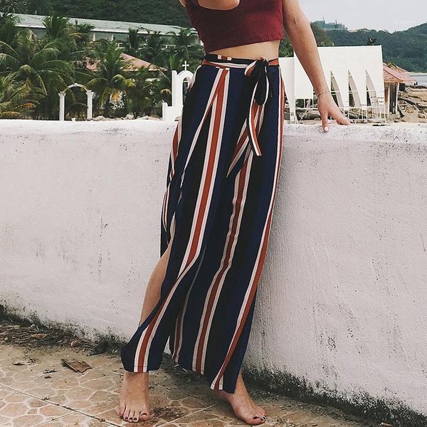 women's pants & capris women summer chic streetwear sash casual female high split stripe wide leg beach waist elastic trousers, Black;white
women's pants & capris women summer chic streetwear sash casual female high split stripe wide leg beach waist elastic trousers, Black;white