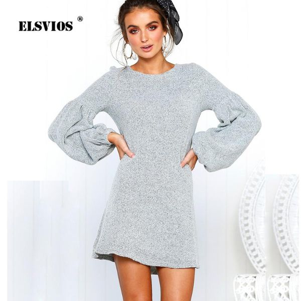 casual dresses elsvios autumn knitted sweater dress women o neck solid lantern long sleeve mini ladies party short vestidos, Black;gray
casual dresses elsvios autumn knitted sweater dress women o neck solid lantern long sleeve mini ladies party short vestidos, Black;gray