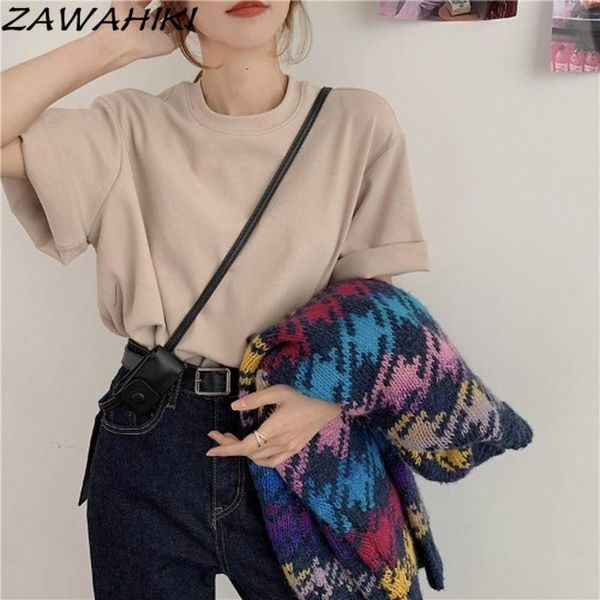 women's t-shirt zawahiki solid korean casual women t-shirts 2021 spring summer o-neck tee short sleeve loose fashion all match ropa muj, White
women's t-shirt zawahiki solid korean casual women t-shirts 2021 spring summer o-neck tee short sleeve loose fashion all match ropa muj, White