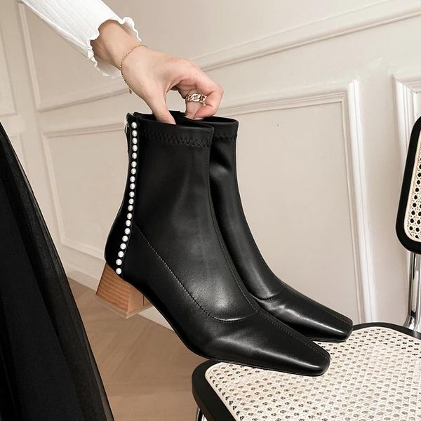 boots 2021 autumn shoes women ankle genuine leather winter est side zipper med heels party basic woman, Black
boots 2021 autumn shoes women ankle genuine leather winter est side zipper med heels party basic woman, Black