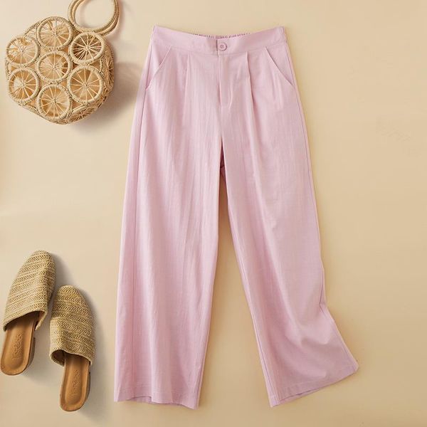 women's pants & capris 2021 summer women cotton loose high waist ankle-length femme casual wide leg plus size clothes j061, Black;white
women's pants & capris 2021 summer women cotton loose high waist ankle-length femme casual wide leg plus size clothes j061, Black;white