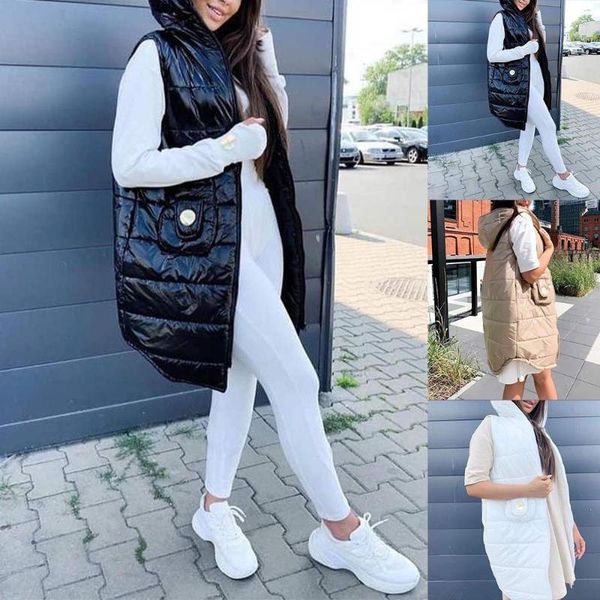 women's vests parkas jacket with hoodie warm women winter cotton padded puffer sleeveless solid color long style down vest lady coat, Black;white
women's vests parkas jacket with hoodie warm women winter cotton padded puffer sleeveless solid color long style down vest lady coat, Black;white