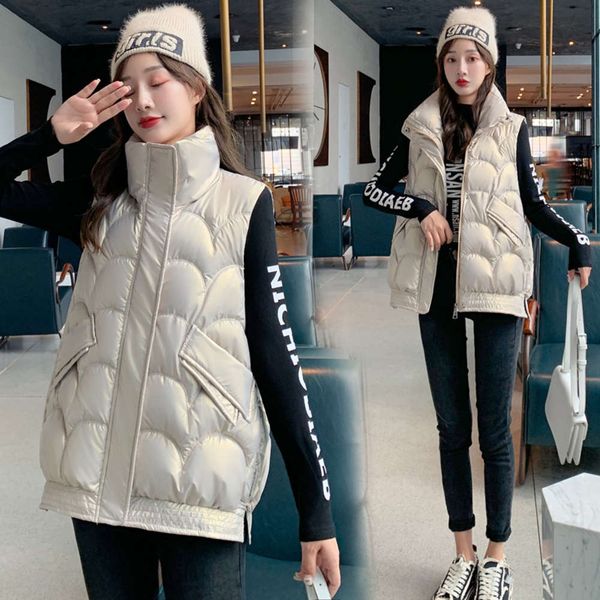 waistcoat women's autumn winter version loose sleeveless down cotton padded jacket waistcoat, White
waistcoat women's autumn winter version loose sleeveless down cotton padded jacket waistcoat, White