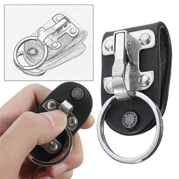 keychains 1pc fashion hanging keychain key ring clip on belt genuine leather chain stainless steel detachable holder men women, Silver
keychains 1pc fashion hanging keychain key ring clip on belt genuine leather chain stainless steel detachable holder men women, Silver