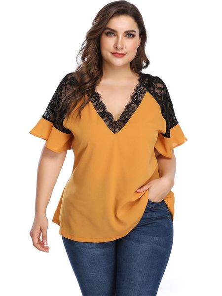 women's t-shirt scstronger plus size easter shirt women v neck lace patchwork lotus short sleeve female large loose wholesale ruffles t, White
women's t-shirt scstronger plus size easter shirt women v neck lace patchwork lotus short sleeve female large loose wholesale ruffles t, White
