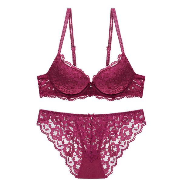bra set suit thickened cup small chest gathered lace underwear women, Red;black
bra set suit thickened cup small chest gathered lace underwear women, Red;black