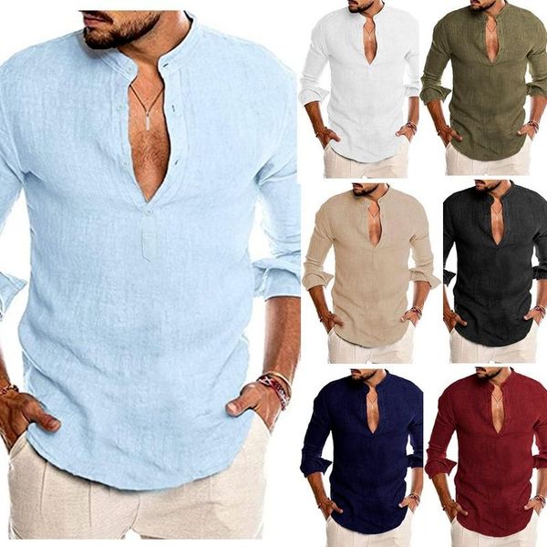 men's casual shirts men clothing 2021 spring style stand-up collar long-sleeved men's shirt fashion camisas para hombre, White;black
men's casual shirts men clothing 2021 spring style stand-up collar long-sleeved men's shirt fashion camisas para hombre, White;black