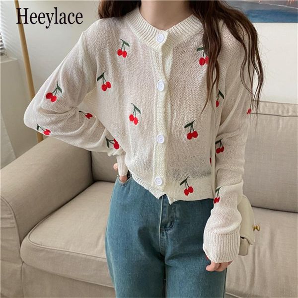 women's knits & tees women cherry patchwork thin summer chic full sleeves all match loose stylish sweet femme girls sweaters, White
women's knits & tees women cherry patchwork thin summer chic full sleeves all match loose stylish sweet femme girls sweaters, White