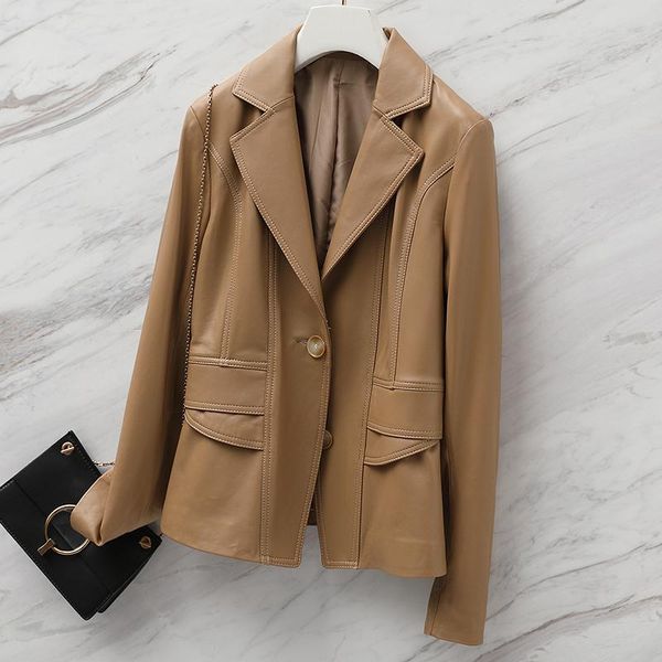 women's leather & faux genuine jacket women korean vintage spring autumn sheepskin real clothes 2021 ydt16 yy1723, Black
women's leather & faux genuine jacket women korean vintage spring autumn sheepskin real clothes 2021 ydt16 yy1723, Black