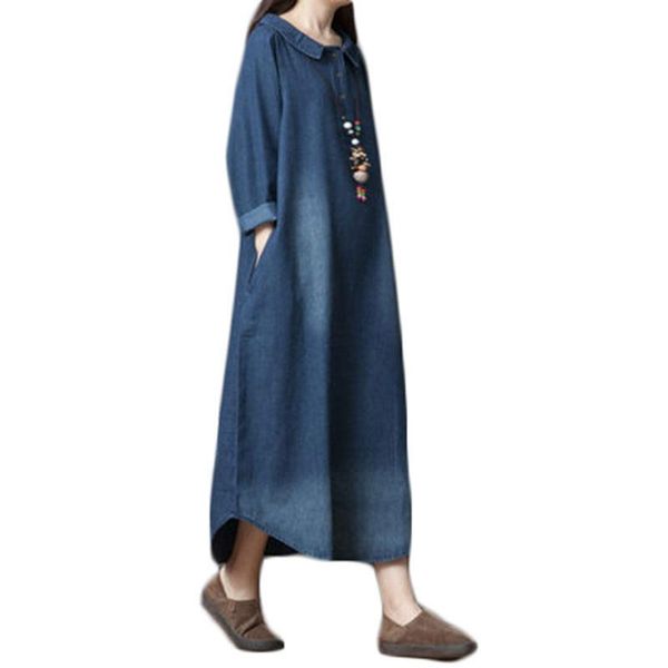 casual dresses arrival women large size 2021 spring loose female cotton denim dress long sleeve cute collar vestidos f088, Black;gray
casual dresses arrival women large size 2021 spring loose female cotton denim dress long sleeve cute collar vestidos f088, Black;gray