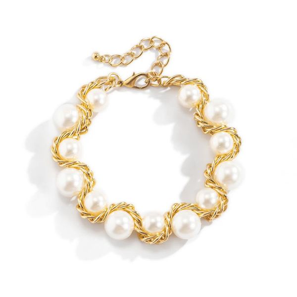 link, chain 1pc pearl retro imitation twist bracelet charm alloy hand women girls wedding party jewelry stylish and simple, Black
link, chain 1pc pearl retro imitation twist bracelet charm alloy hand women girls wedding party jewelry stylish and simple, Black