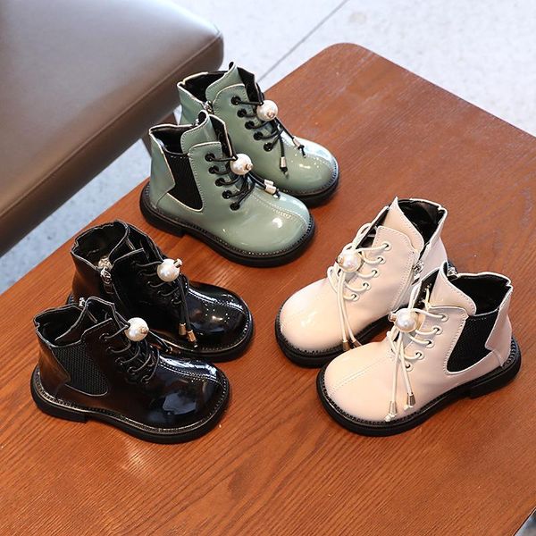 boots little princess for girls retro black spring chinese front pearl kids fashion short children, Black;grey
boots little princess for girls retro black spring chinese front pearl kids fashion short children, Black;grey