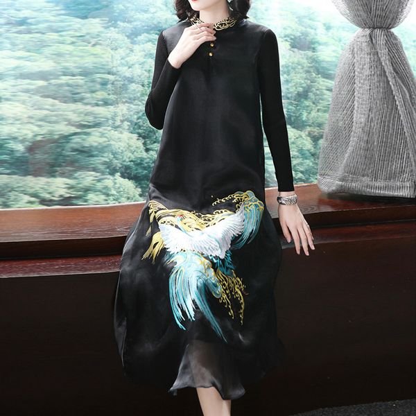 dress brand chinese autumn winter party vintage women luxurious phonix embroidery long sleeve dress xxl, Black;gray
dress brand chinese autumn winter party vintage women luxurious phonix embroidery long sleeve dress xxl, Black;gray