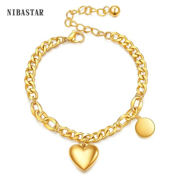 charm bracelets personality simple blank heart gold color stainless steel charms for women girls gift, Golden;silver
charm bracelets personality simple blank heart gold color stainless steel charms for women girls gift, Golden;silver