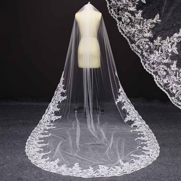 bridal veils princess wedding 3 yards long tail lace appliques beautiful bride veil white gorgeous with combs, Black
bridal veils princess wedding 3 yards long tail lace appliques beautiful bride veil white gorgeous with combs, Black