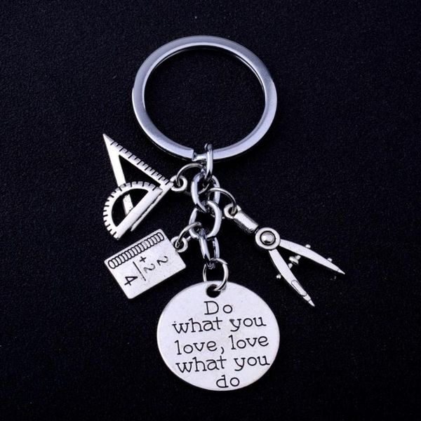 keychains math teachers keyring engraved words do what you love keychain compasses triangle ruler book charm pendant, Silver 
keychains math teachers keyring engraved words do what you love keychain compasses triangle ruler book charm pendant, Silver