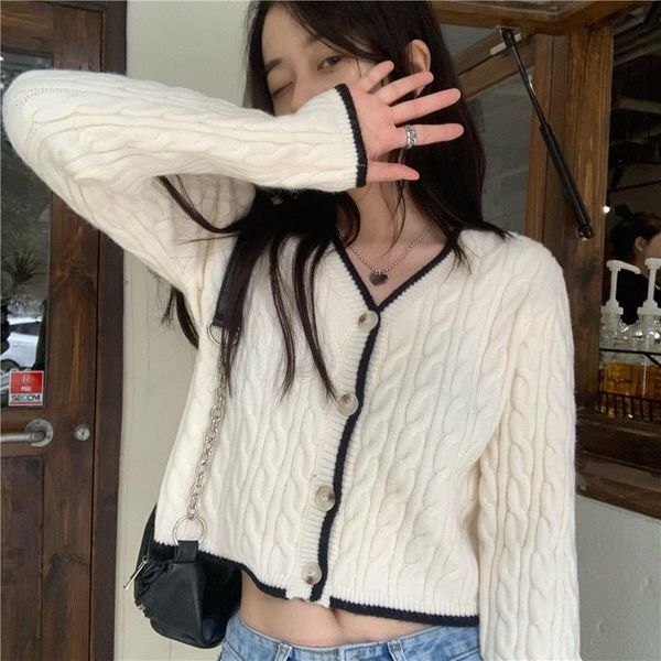 women's knits & tees cardigan women vintage fashion simple spring pallend knitted ulzzang all-match sweaters v-neck slim long sleeve si, White
women's knits & tees cardigan women vintage fashion simple spring pallend knitted ulzzang all-match sweaters v-neck slim long sleeve si, White