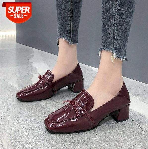 small leather shoes women's british style single black medium thick heel soft square head lok fu high heels #nd0v
small leather shoes women's british style single black medium thick heel soft square head lok fu high heels #nd0v