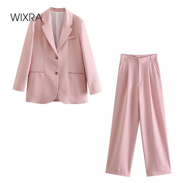 women's two piece pants wixra women 2 set single breasted blazer jacket+high waist loose straight street style office lady suit, White
women's two piece pants wixra women 2 set single breasted blazer jacket+high waist loose straight street style office lady suit, White