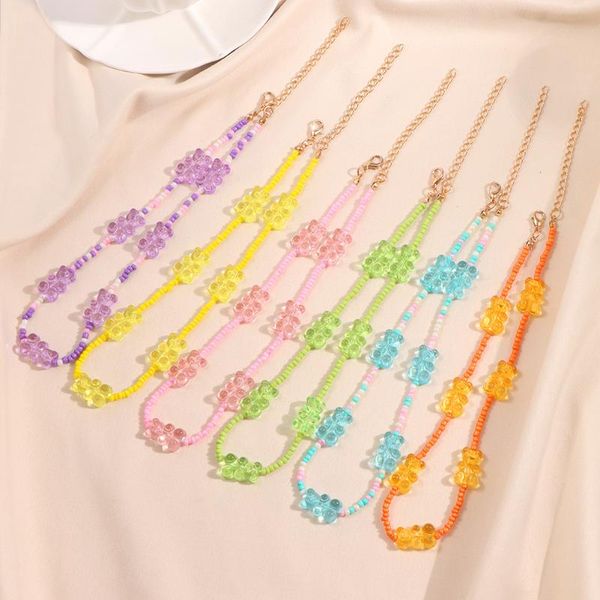 chokers y2k lovely candy gummy bear beaded choker necklace for women transparent resin bears seed beads strand party jewellery, Golden;silver
chokers y2k lovely candy gummy bear beaded choker necklace for women transparent resin bears seed beads strand party jewellery, Golden;silver